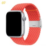 Geschikt voor Apple Watch bandje - Nylon Stretch - Perzik Oranje - 42/44/45/49mm - Voor iWatch 1,2,3,4,5,6,7,8,9,SE,Ultra