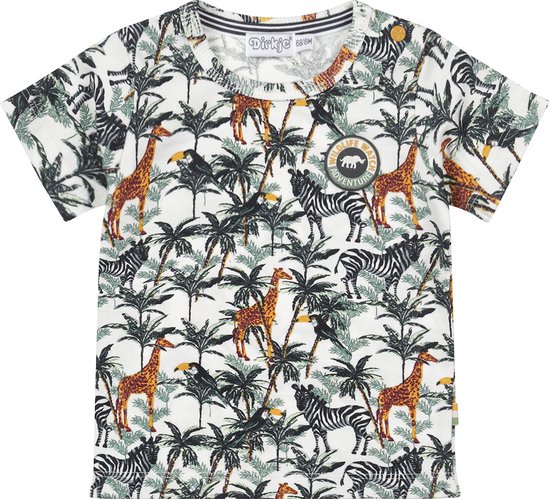 Dirkje R-JUNGLE Jongens T-shirt - Multi colour - Maat 86