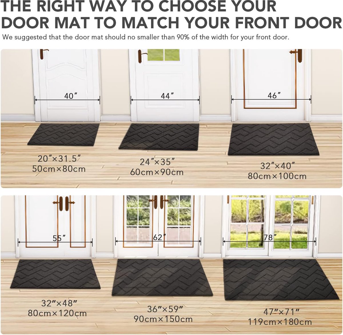 Schoonloopmat Zwart 80 x 120 cm kopen