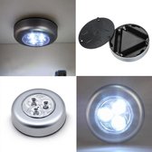 New Age Devi - Luxe Zilveren Heble® LED Druklampen Set - 6 Stuks | Zonder Stopcontact | 3 LED per Mini Spot Lamp | Push Light | Voorraadkasten, Auto's & Boten