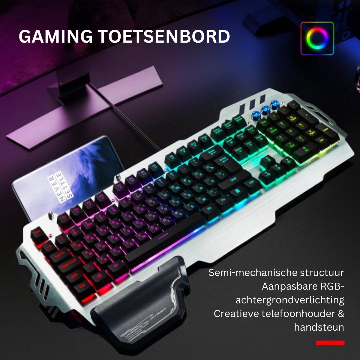 RedThunder Ensemble Mini Clavier et Souris de Jeu à Une Main