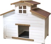 Bol.com Flamingo - Kippenhok Yandan - Wit / bruin - 67.5 x 104 x 91 cm aanbieding