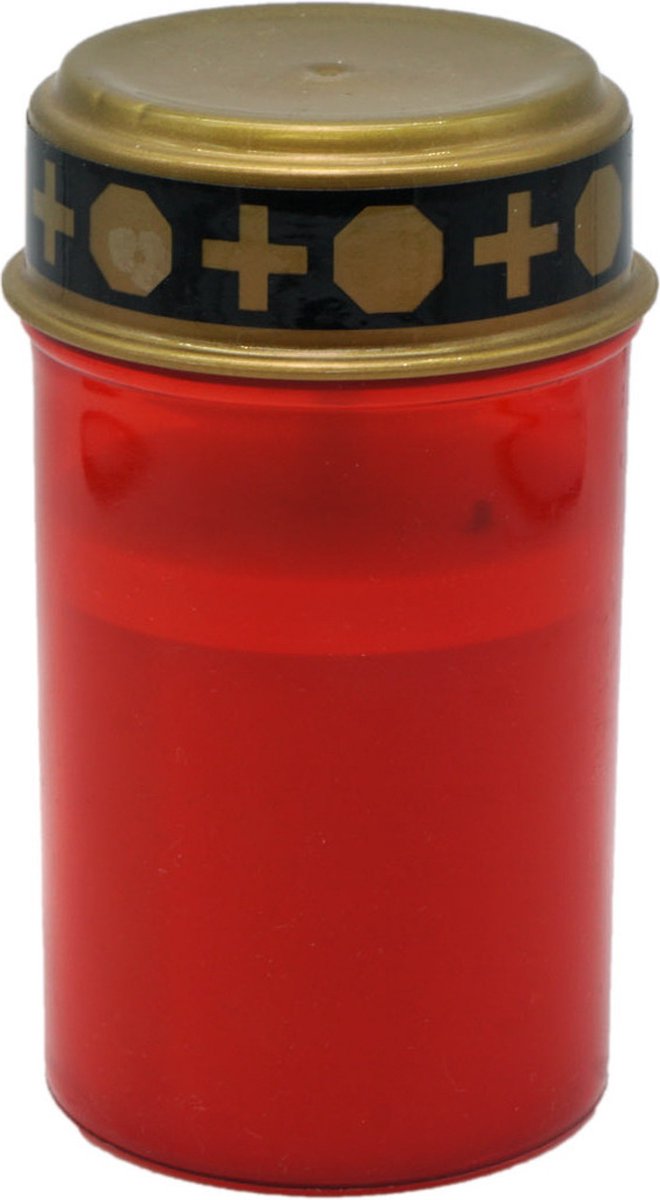 TopTen Grafkaars/gedenklicht - LED licht - rood - D6,8 x 12,3 cm