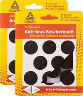 Deltafix Anti-krasvilt - 16x - zwart - 28 mm - rond - zelfklevend - meubel beschermvilt