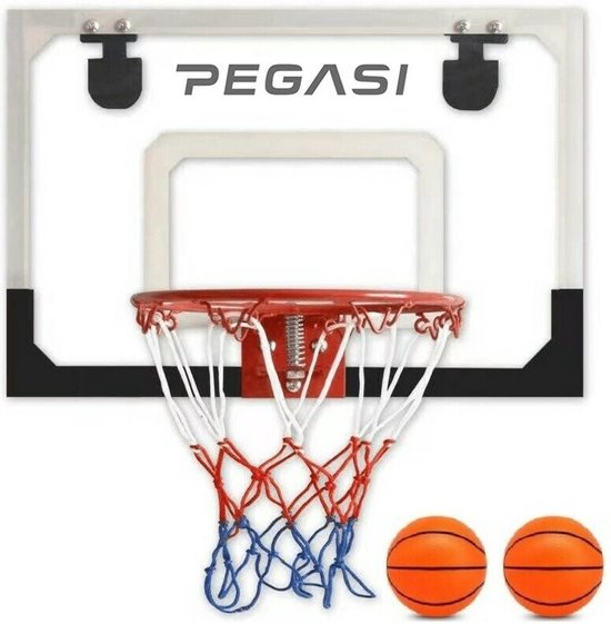 Pegasi Mini Basketbalbord Deur 45x30cm - Basketbalring deur met bord - Inclusief basketbalring, bal en pomp