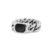 SILK Jewellery - Zwarte Ring - Linked - 691.19 - Maat 19,0