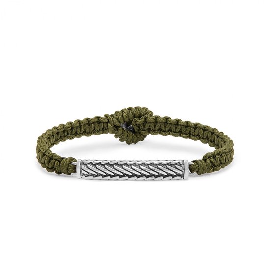 SILK Jewellery - Bracelet vert olive - Tissage - 688OLV.20 - Taille 20, 0