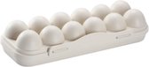 Eierhouder Eierdoos Opslag voor Eieren Plastic Grijs 12 Eieren Afgesloten