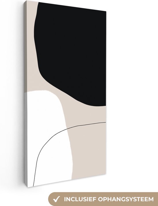 Canvas Schilderij Vormen - Abstract - Design - 20x40 cm - Wanddecoratie