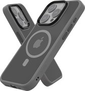 IYUPP Bumper avec Magsafe adapté à Apple iPhone 15 Pro Case Grijs x Zwart