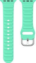 Mobigear Siliconen Watch bandje geschikt voor Apple Watch Bandje Gespsluiting | Mobigear Colors - 49/45/44/42 mm - Mint