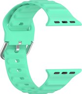 Mobigear - Watch bandje geschikt voor Apple Watch Series 8 (45mm) Bandje Flexibel Siliconen Gespsluiting | Mobigear Colors - Groen