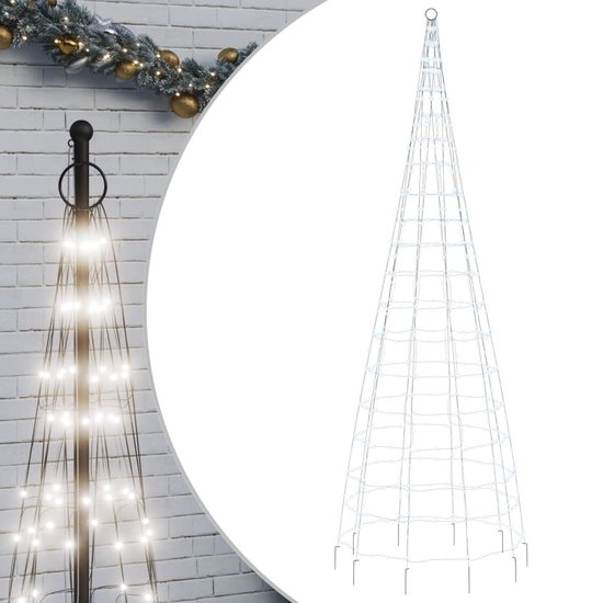 vidaXL LED-kerstboom aan vlaggenmast 550 LED's warm wit