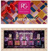 Pink Gellac | Color Box Luminous - Vernis gel - Set de 3 couleurs pailletées et 2 couleurs unies