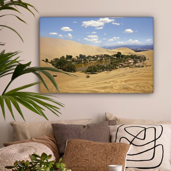 Tableau sur toile Oase au milieu du désert - 90x60 cm - Décoration murale