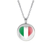 Ketting Glas - Hart Vlag Italië