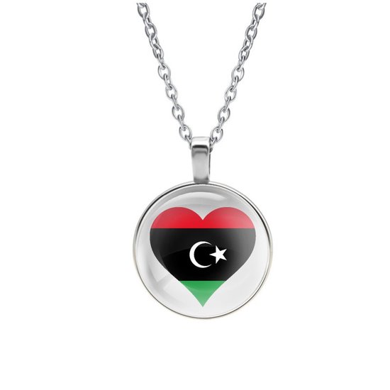 Ketting Glas - Hart Vlag Libya