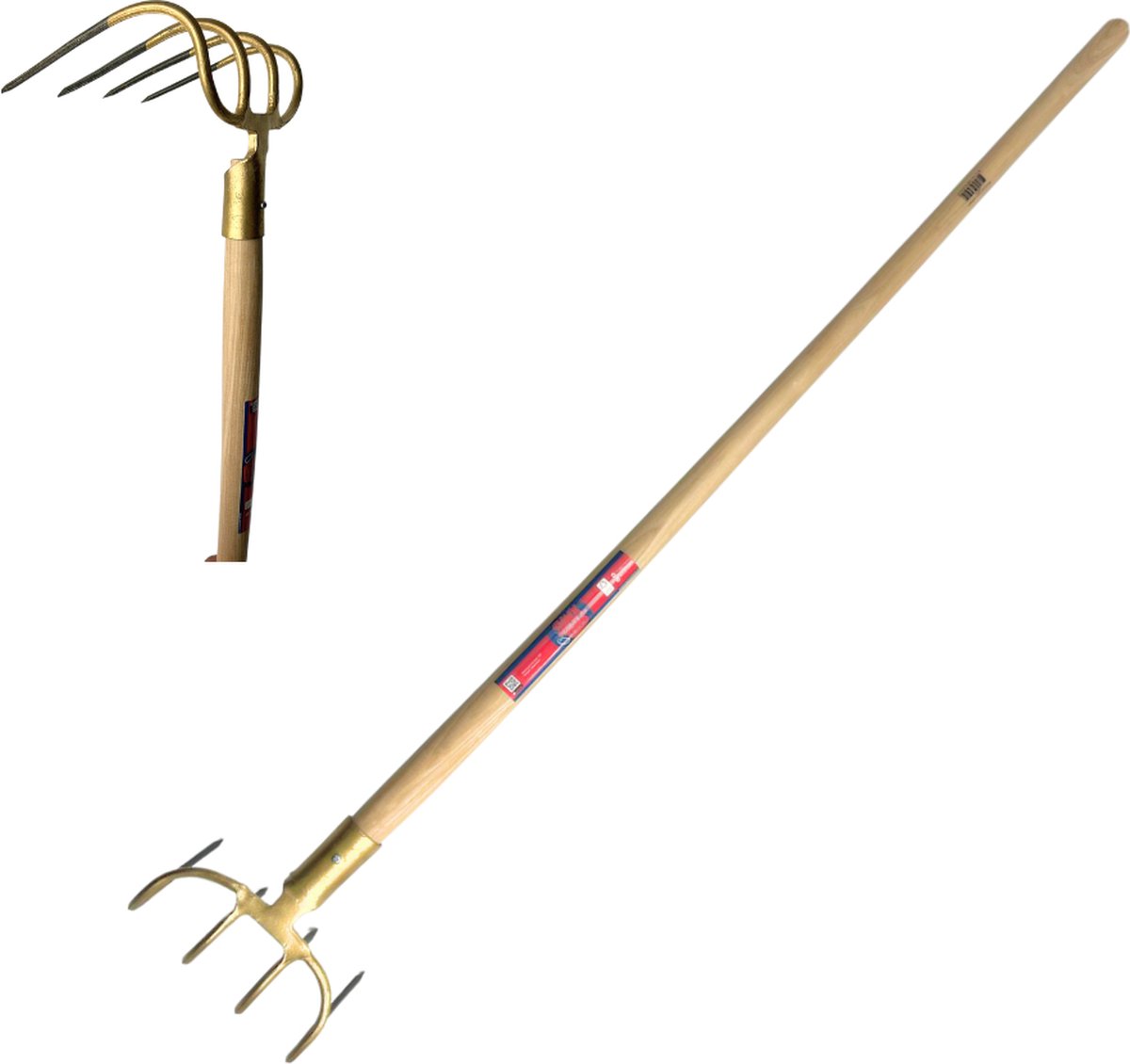 Synx Tools Mesthaak 4 Tanden - mestvork - tuingereedschap - Duurzame 130cm Steel