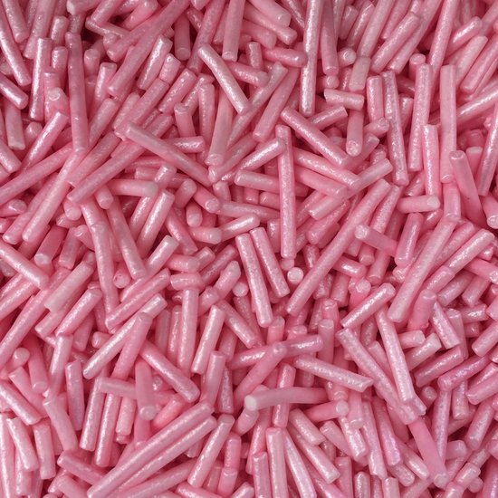 Sprinkles jimmies hagelslag metallic roze bol