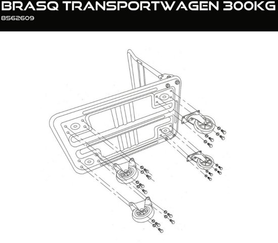 BRASQ Plateauwagen inklapbaar max 300kg transportkar transportwagen magazijnwagen platformwagen - Brasq