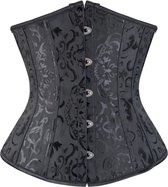 maat 32 (XS) - Dames Korset zwart - zwart corset - Gothic corset - verkleed korset - Sexy korset - Zwart