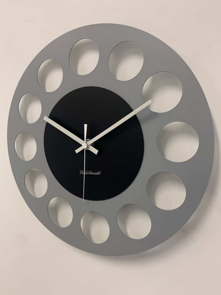 Wandklok CHANTALBRANDO -- GREY & BLACK TORNADO 40 -- MODERN DESIGN --