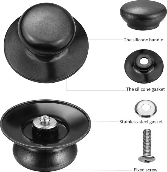 Bouton du couvercle 4 pièces bouton de couvercle de pot couvercle universel  bouton de remplacement couvercle de casserole