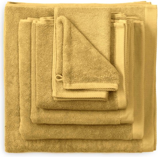 Heckett & Lane 2 stuks Premium Handdoek 50 cm x 100 cm Ochre Yellow