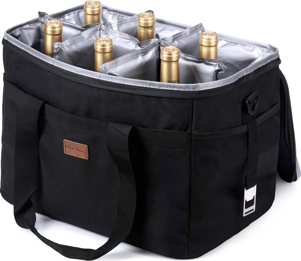 Packaway 4 Laags Geïsoleerde Koeltas - Lunchtas 30 liter - Zwart - Inclusief Divider