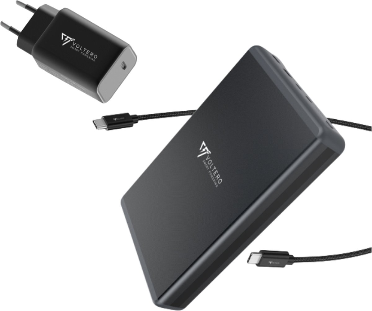 Voltero Bundel - S50 & C65 - 50.000mAh powerbank - 65W GaN USB-C Oplader - Powerbank & Snellader voor Apple iPhone, Samsung Galaxy, MacBook, ChromeBook