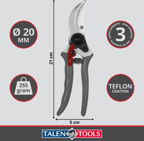 Talen Tools - Snoeischaar - Premium - Voorbijsnijdend - 21 cm van Talen Tools — afbeelding 3