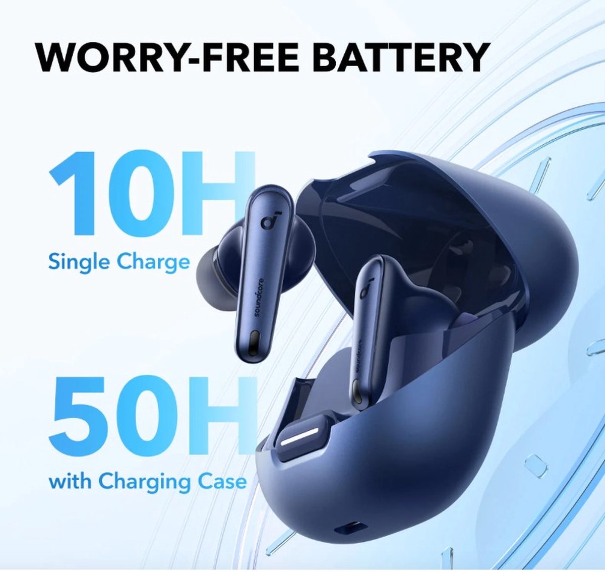 soundCore Liberty 4 Draadloze Oordopjes - Noise Cancelling - Blauw thumbnail 2
