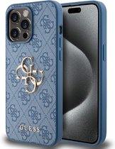Guess 4G Metal Logo Back Case - Geschikt voor Apple iPhone 15 Pro Max (6.7") - Blauw