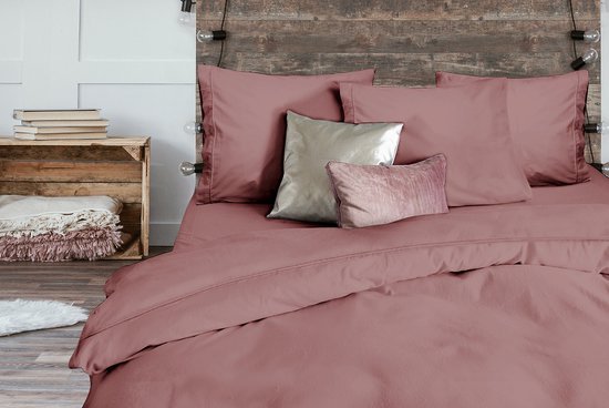 Eleganzzz Dekbedovertrek Percal Katoen Uni - Met Bies - Rose - Dekbedovertrek 140x200/220cm - Dekbedovertrekken - Eenpersoons van Merkloos — afbeelding 3