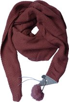LOT83 Sjaal Jo - Vegan leren sluiting - Omslagdoek - Ronde sjaal - Brique - 1 Size fits all