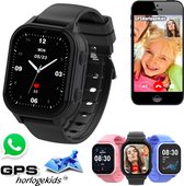 GPSHorlogeKids© - GPS horloge kind - smartwatch kinderen - WhatsApp - 4G videobellen - spatwaterdicht - SOS alarm - SMS - incl. SIM - Edge Zwart