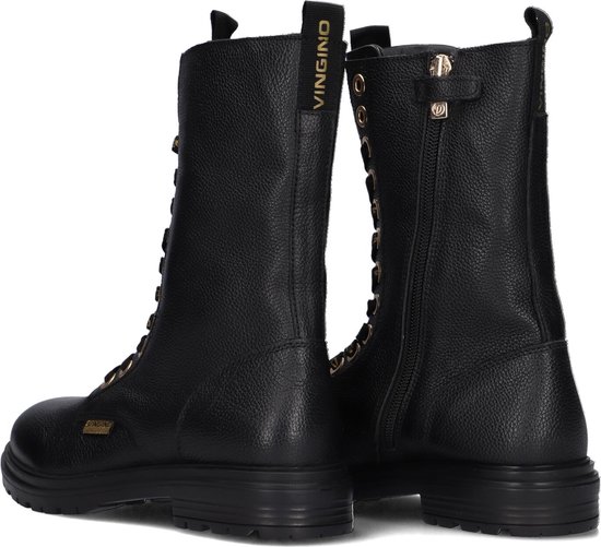 Vingino Julia Xhi Veterboots - Laarzen Met Veters - Meisjes,Kids - Zwart