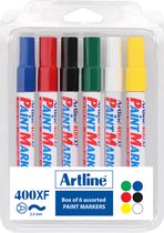 ARTLINE Paint Markers Kit - 6 stuks - Lakstift - 6 verschillende kleuren
