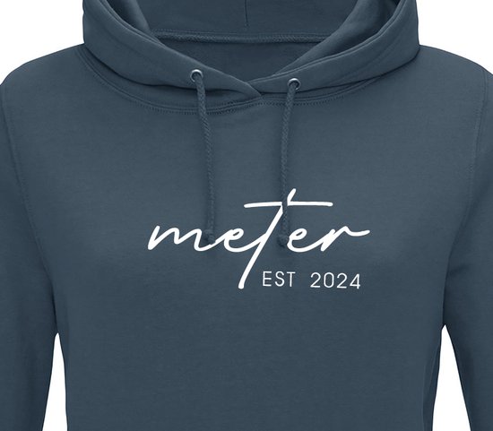 Hoodie dames met capuchon - Sweater dames capuchon - Meter - Meter cadeau - Liefste meter - Meter est 2024 - Blauwgrijs M