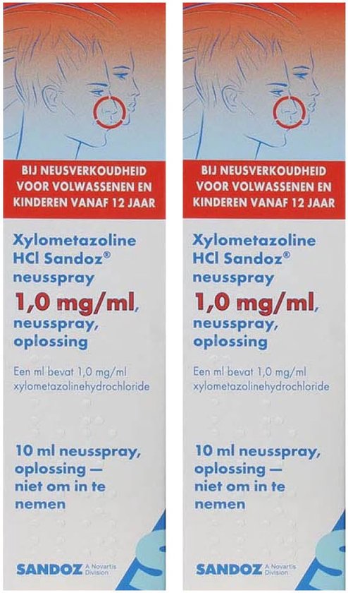 Sandoz Neusspray Xylometazoline 1.0mg/ml - 2 x 10 ml