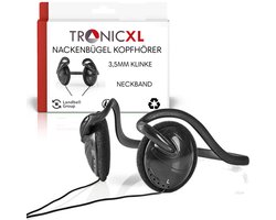 TronicXL 2 stuks Ultralichte On-Ear Hoofdtelefoon met Nekbeugel | Ergonomisch Design | 3,5 mm Stekker | Perfect voor Sport en Joggen | Comfortabele Oorkussens | 2,1 m Kabel