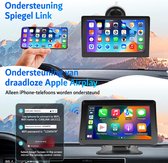 Autoradio multimédia - Compatible avec Android et Carplay - 7 pouces - Écran tactile - Commande vocale - Bluetooth - Portable et sans installation