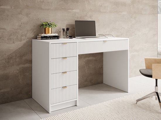 Meubella - Bureau Tavares - Wit - 120 cm