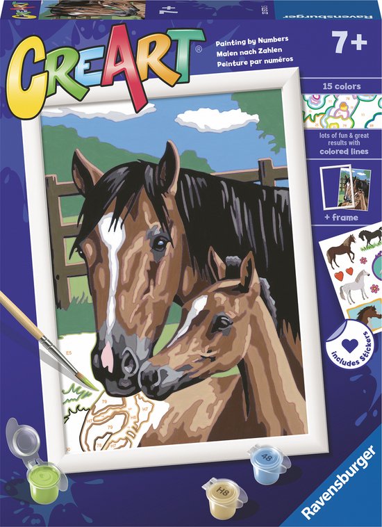 Ravensburger CreArt Floral Fawn Paint By Numbers Kits voor kinderen en volwassenen vanaf 7 jaar - Kids Craft Set, groen