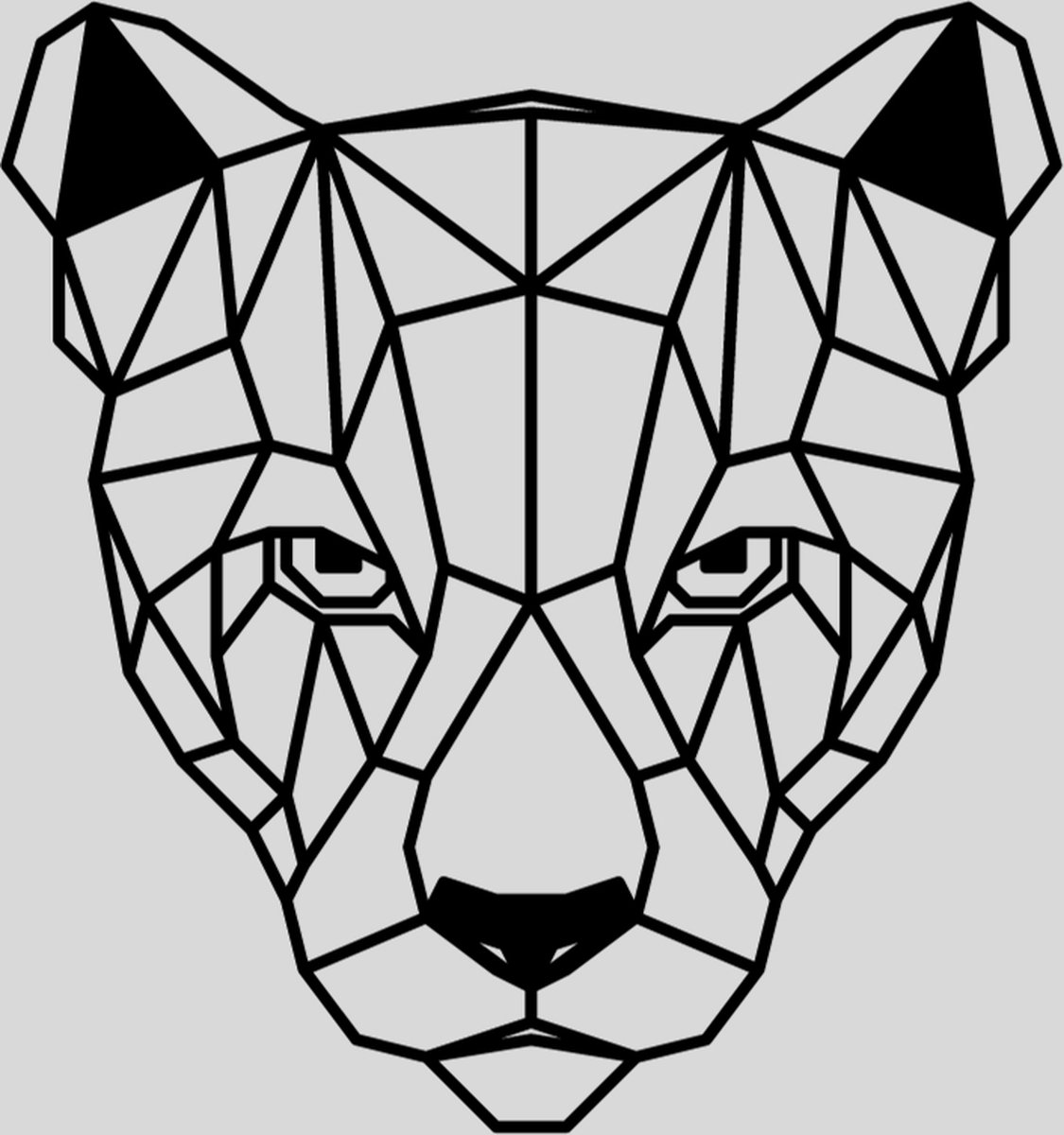 WandStaal - Puma - Silhouette - Metaalkunst - Zwart - 1000x938x2 Geometrische Dieren - Wanddecoratie - Muurdecoratie - Inclusief bevestigingsmateriaal