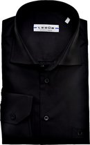 Ledub modern fit overhemd - zwart - Strijkvriendelijk - Boordmaat: 43