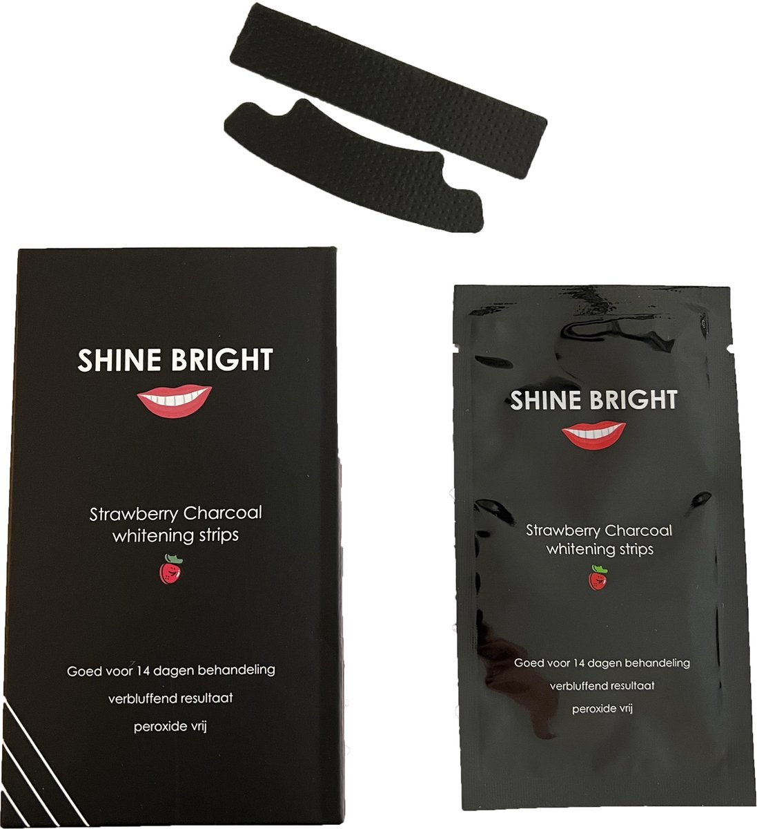 Shine Bright | Teeth whitening strips zonder peroxide - 28stuks - tanden bleken - tandenbleekset - tandenblekers - witte tandenbleekstrips