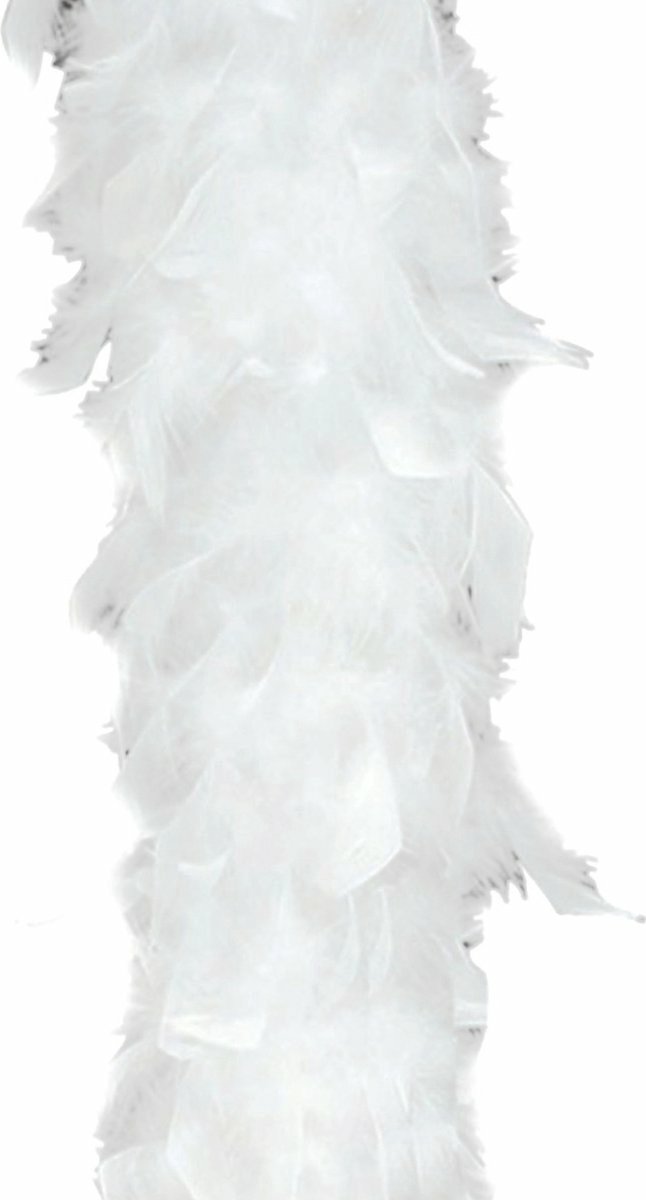 Boa De Plumes Boland 180cm Blanc/Argenté - Accessoire Costume Carnaval, Soirée à Thème, Déguisement Élégant