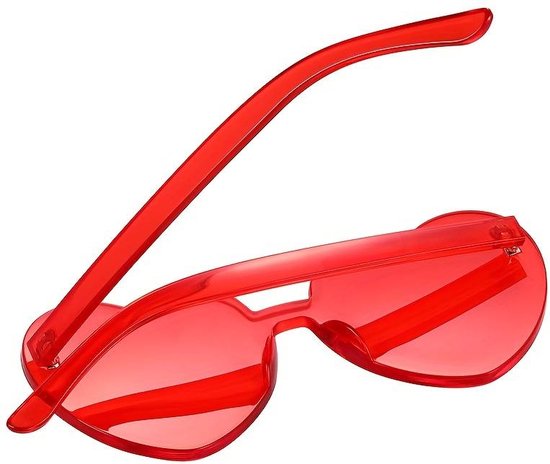T.O.M.- Bril Hart - Rood - Hartjes bril- Koningsdagbril - Carnaval bril- Festival bril- Zonnebril- Unisex bril- Grappige bril van T.O.M. — afbeelding 2
