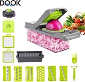 DOOK - Mandoline - Coupe-cuisine - Coupe-légumes - Multifonctionnel - Accessoires de vêtements pour bébé de Cuisine - Trancheuse Dicer - Vert/ Grijs